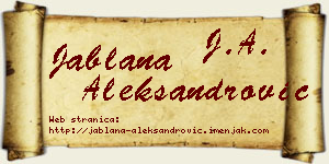 Jablana Aleksandrović vizit kartica